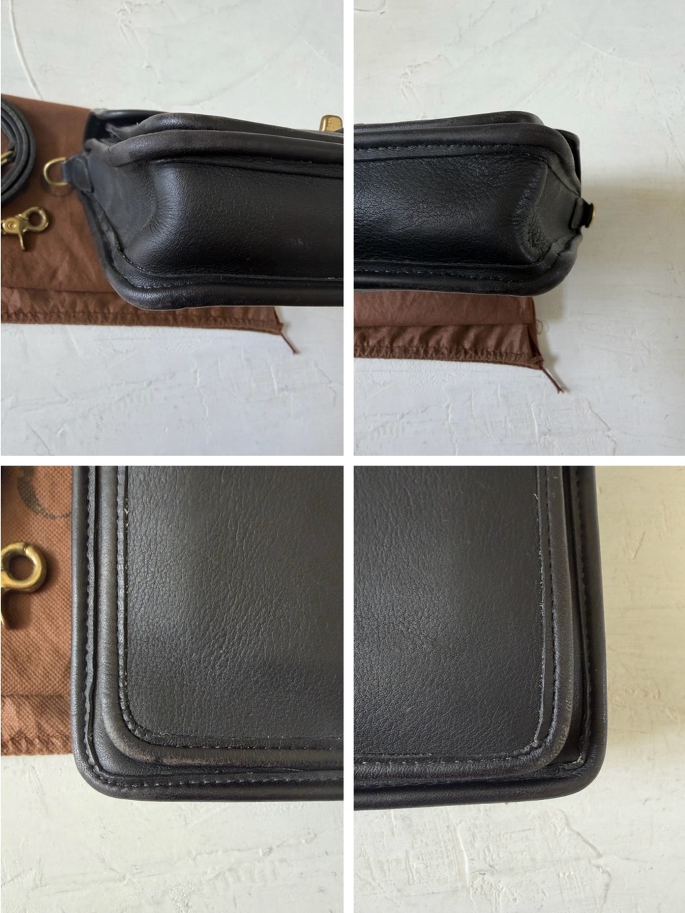 Vintage Coach Black Station Crossbody Top Satchel Bag With Dust Bag - Picture 12 of 12